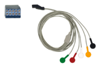 5-adr. LZ-EKG-Komplettkabel mit Druckknopf, zu Medset Telesmart