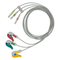 3-adr. LZ-EKG-Leitung mit DIN-Stecker, Klammern, 100 cm