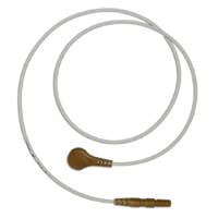 LZ-EKG-Leitung mit DIN-Stecker, Druckknöpfe, braun, 60 cm