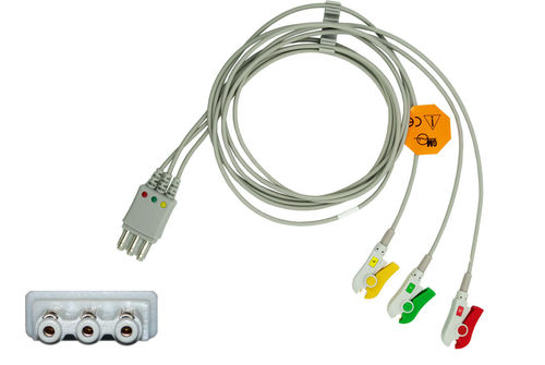 3-adr. EKG-Patientenleitung mit Klammern, zu Philips HP, 100 cm