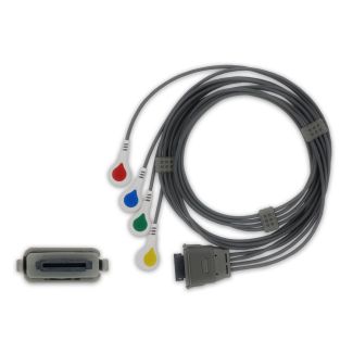 4-adr. LZ-EKG-Komplettkabel mit Druckknöpfen, Orig. Amedtec EP820