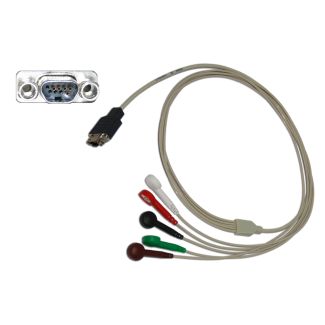 5-adr. LZ-EKG-Komplettkabel mit Druckknopf, zu Schiller MT-100