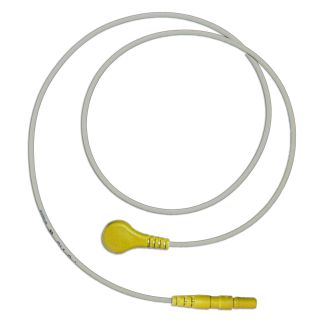 LZ-EKG-Leitung mit DIN-Stecker, Druckknöpfe, gelb, 60 cm