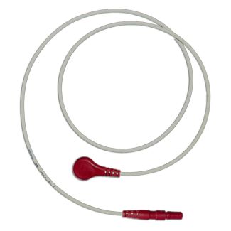 LZ-EKG-Leitung mit DIN-Stecker, Druckknöpfe, rot, 60 cm