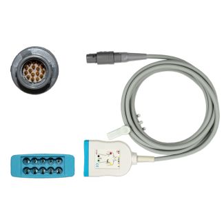 10-adr. EKG-Stammkabel IEC1, zu Siemens AXIOM Sensis, 250 cm