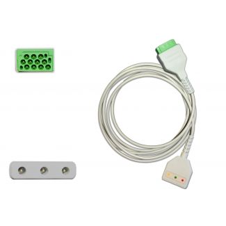3-adr. EKG-Stammkabel mit 1,5 mm DIN-Buchse, zu GE Marquette