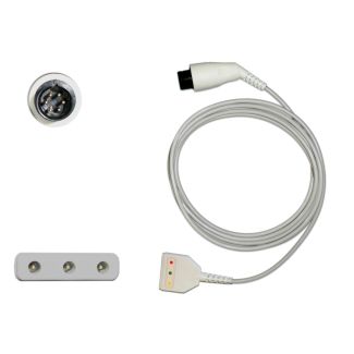 3-adr. EKG-Stammkabel mit 1,5 mm DIN-Buchse, zu Spacelabs etc.