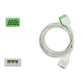 3-adr. EKG-Stammkabel mit VS-Stecksystem, zu GE Marquette