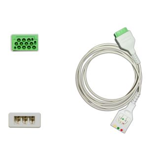 3-adr. EKG-Stammkabel mit VS-Stecksystem, zu GE Marquette