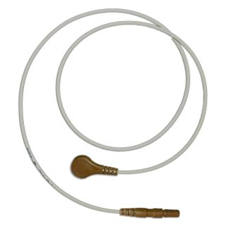 LZ-EKG-Leitung mit DIN-Stecker, Druckknöpfe, braun, 60 cm