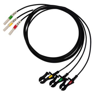 3-adr. LZ-EKG-Carbonleitung mit DIN-Stecker, Klammern, 90 cm