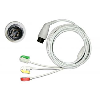 3-adr. EKG-Komplettkabel mit Klammern, zu Spacelabs etc.