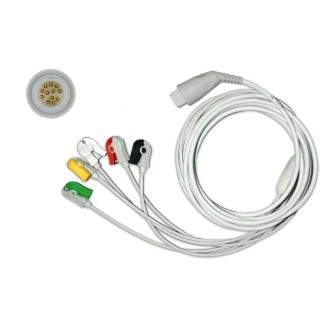 5-adr. EKG-Komplettkabel mit Klammern, zu Philips HP & Mindray