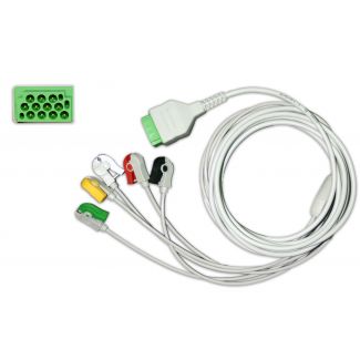 5-adr. EKG-Komplettkabel mit Klammern, zu GE Marquette