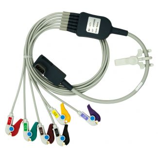 6-adr. EKG-Brustwandableitung mit Klammern, zu Physio Control für für LP 12/15/20/20e