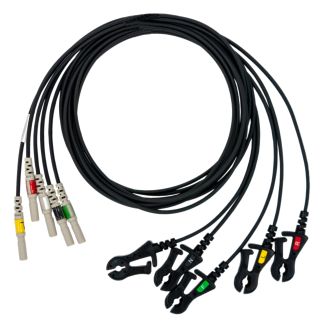 5-adr. LZ-EKG-Carbonleitung mit DIN-Stecker, Klammern, 90 cm