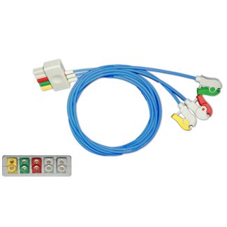 3-adr. OP-EKG-Patientenleitung mit Klammern, zu Dräger (ARBO-VS), 100 cm