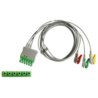 3-adr. EKG-Patientenleitung mit Klammern, zu Dräger Siemens, 90 cm