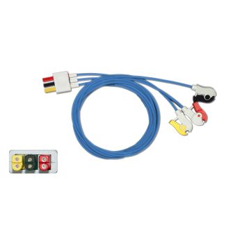 3-adr. OP-EKG-Patientenleitung mit Klammern, zu Dräger etc. (ARBO-VS)
