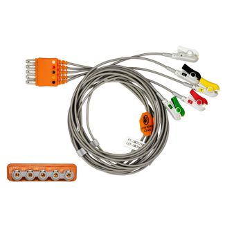 5-adr. OP-EKG-Patientenleitung mit Klammern, zu Philips HP, 90/150 cm