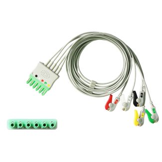 5-adr. EKG-Patientenleitung mit Klammern, zu Dräger Siemens, 90 cm