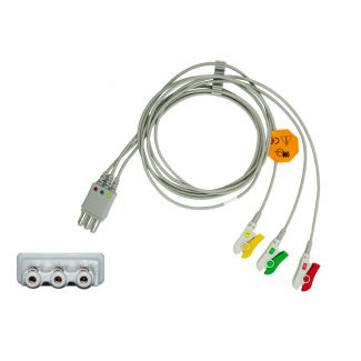3-adr. EKG-Patientenleitung mit Klammern, zu Philips HP, 100 cm