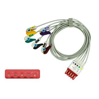 5-adr. EKG-Patientenleitung mit Klammern, zu Philips HP, 100 cm