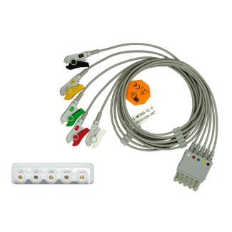 5-adr. EKG-Patientenleitung mit Klammern, zu Philips HP, 90 cm