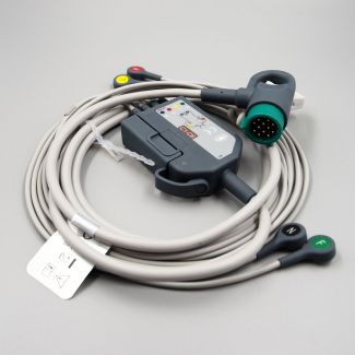 4- /6-adr. EKG-Komplettkabel mit Druckknopf, zu Physio Control für LP 12/15/20/20e