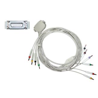 10-adr. EKG-Komplettkabel mit Bananenstecker, zu Siemens etc.