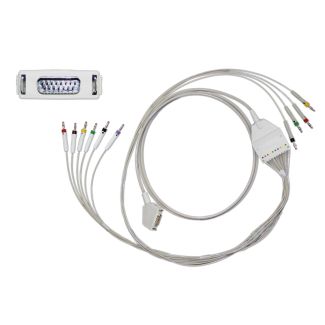 10-adr. EKG-Komplettkabel mit Bananenstecker, zu Fukuda D. & Siemens