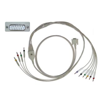 10-adr. EKG-Komplettkabel mit Bananenstecker, zu Schiller etc.