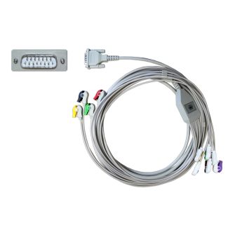 10-adr. EKG-Komplettkabel mit Klammern, zu Schiller etc.