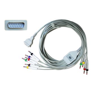 10-adr. EKG-Komplettkabel mit Bananenstecker, zu Bosch etc.