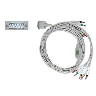 10-adr. EKG-Komplettkabel mit Bananenstecker, zu Philips