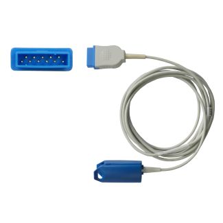 SpO2-Fingerclip-Sensor für Erw., zu GE Datex blau/flach 11pin, 300 cm