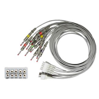 10-adr. EKG-Einzelleitungen mit-Bananenstecker, zu GE Multi-Link