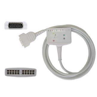 10-adr. EKG-Stammkabel mit Multi-Link, zu GE Hellige