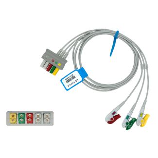 3-adr. EKG-Patientenleitung ECO, Klammern, 90 cm, wie Dräger #MP03411