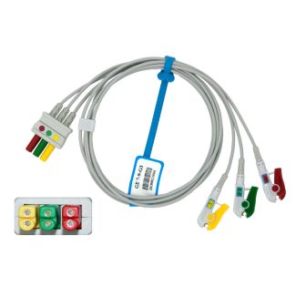 3-adr. EKG-Patientenleitung ECO, Klammern, zum VS-Stecksystem, 80 cm