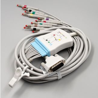 10-adr. EKG-Komplettkabel mit Bananenstecker, zu Nihon Kohden