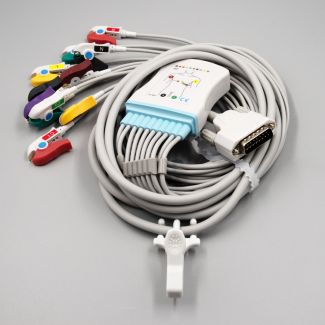 10-adr. EKG-Komplettkabel mit Klammern, zu Nihon Kohden