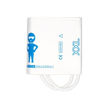 NiBP-Einweg-Manschette, 2-Schlauch, Erw. XXL 26-55 cm, mit Adapter
