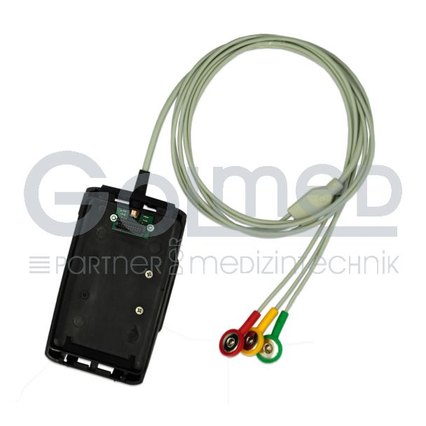 3-adr. LZ-EKG-Komplettkabel mit Druckknopf inkl. Gürtelclip, zu Reynolds Lifecard CF