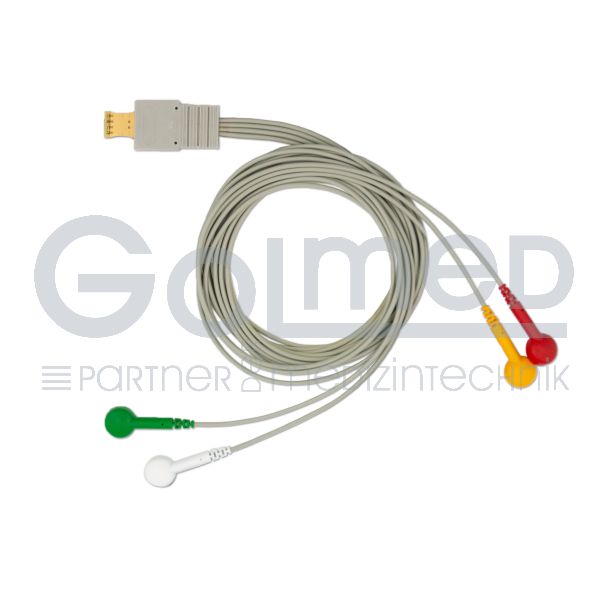 4-adr. LZ-EKG-Komplettkabel mit Druckknopf, zu Schiller MT-101