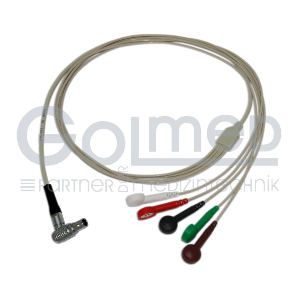 5-adr. LZ-EKG-Komplettkabel mit Druckknopf, zu GE Getemed Bild 2