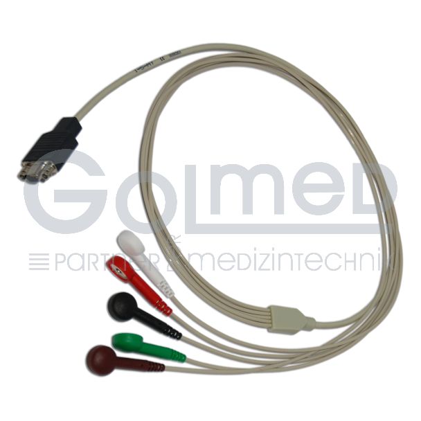 5-adr. LZ-EKG-Komplettkabel mit Druckknopf, zu Schiller MT-100 Bild 2