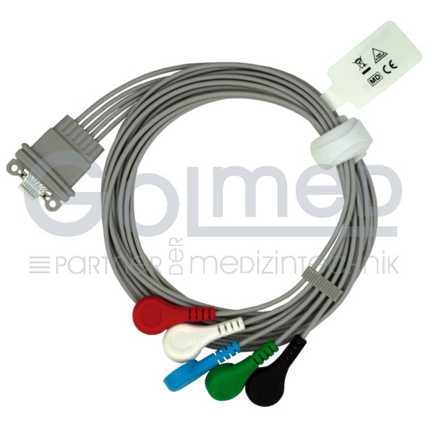 5-adr. LZ-EKG-Kompakteingangskabel, zu Schiller Medilog FD-5+, AR-4+, AR-12+