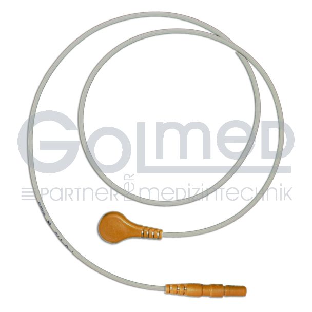 LZ-EKG-Leitung mit DIN-Stecker, Druckknöpfe, orange, 60 cm