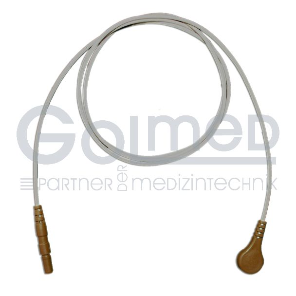 LZ-EKG-Leitung mit DIN-Stecker, Druckknöpfe, rot, 60 cm